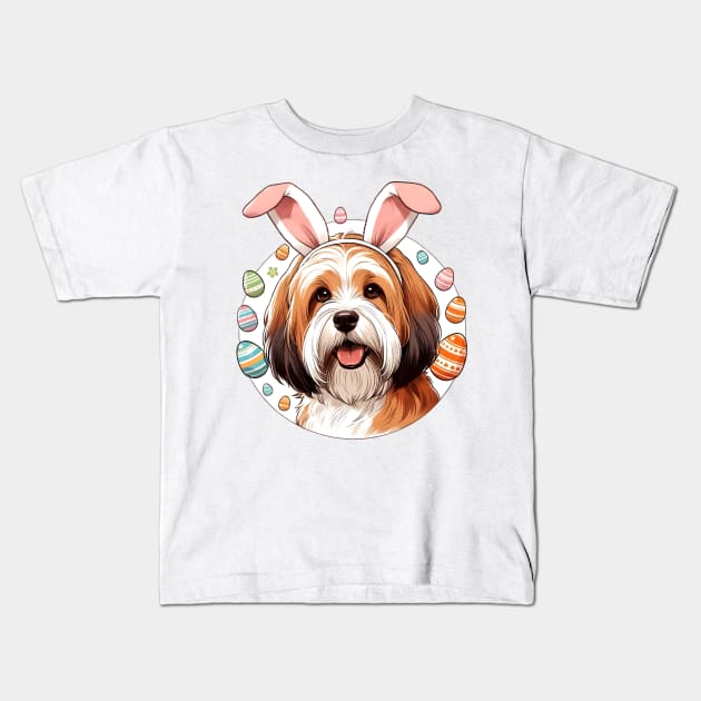 Petit Basset Griffon Vendeen's Easter Joy with Bunny Ears Kids T-Shirt by ArtRUs